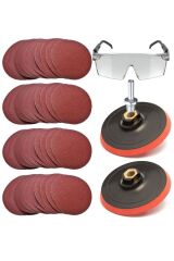 Zımpara Seti + Matkap Aparatı + Gözlük 115 mm (40 Parça)