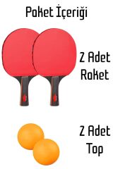 4'lü Masa Tenisi Raketi Seti Çift Katmanlı Pinpon Raketi Topu Set
