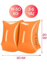 Çocuk Yüzme Kolluk 3-6 Yaş 19-30 kg Şişme Deniz Havuz Yüzücü Kolluk Yüzme Kolluğu Turuncu