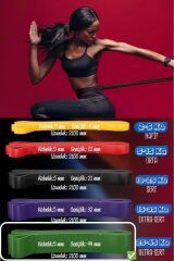 45 KG Direnç Bandı Kas Geliştirme Lastiği Fitness Pilates Cross Training Bant Yeşil - Ultra Sert