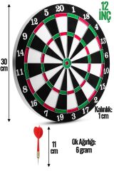 12 İnç Çift Taraflı Dart Tahtası Seti 4 Çelik Oklu Dart Hedef Tahtası Oyunu Takımı Dart Seti 518