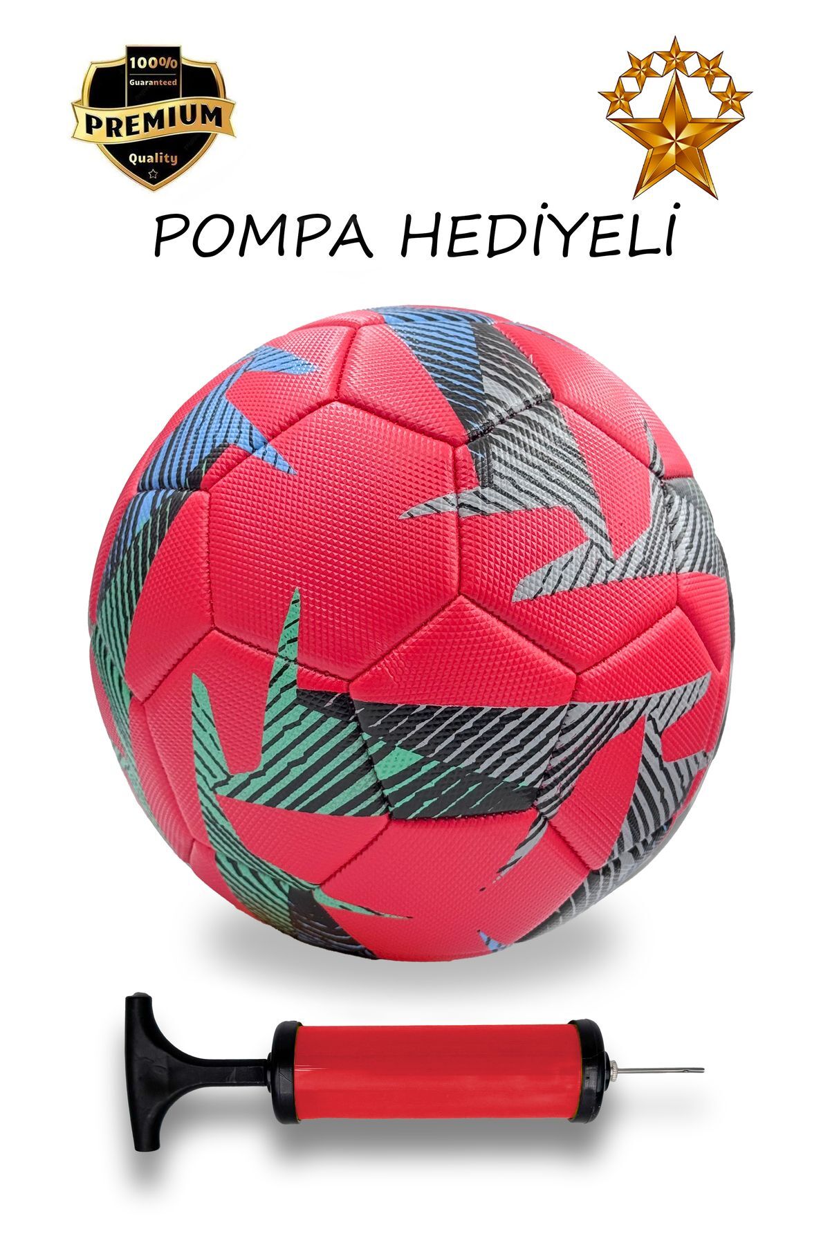 Futbol Topu Pompa Hediyeli Sert Zemin Halı Saha Futbol Topu No:5 Dikişli Futbol Topu