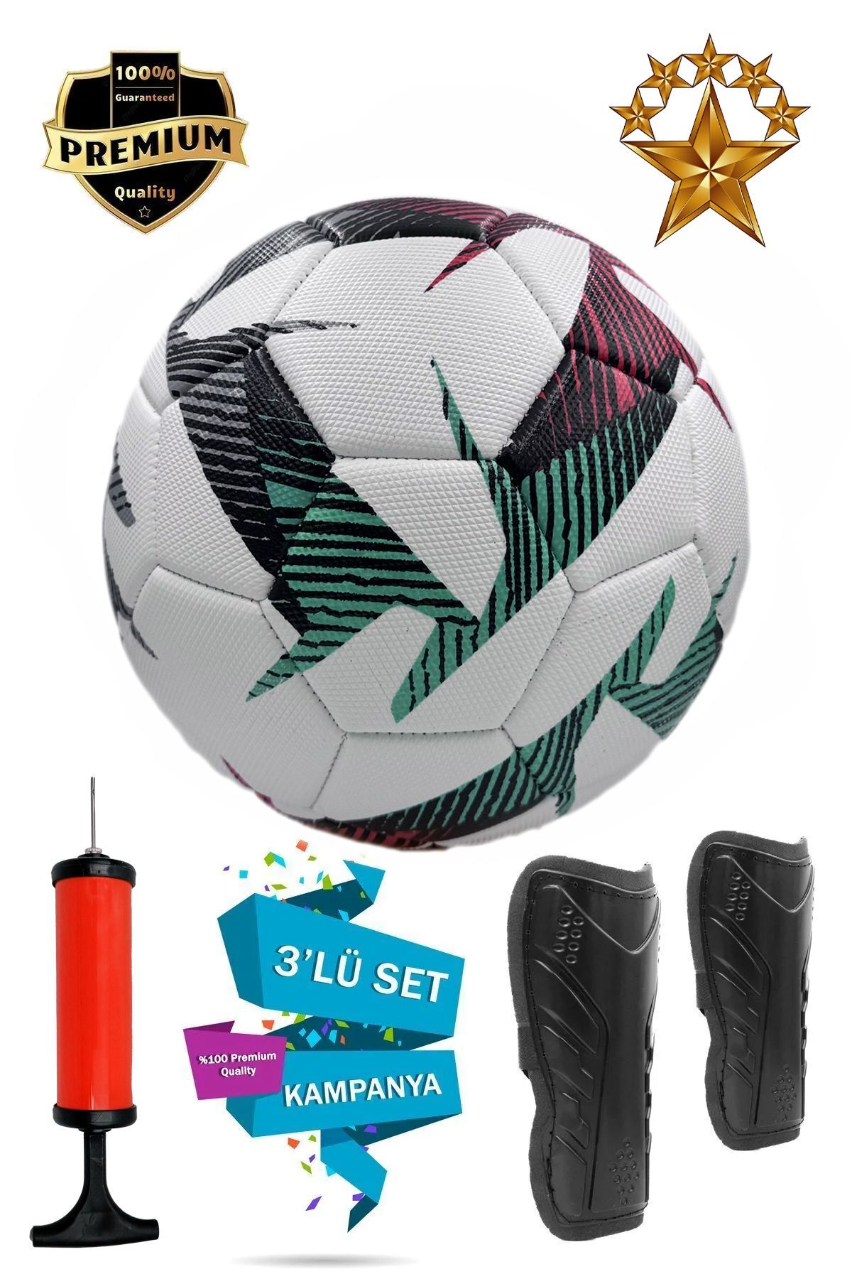 Futbol Topu Pompa Hediyeli Sert Zemin Halı Saha Futbol Topu No:5 Dikişli Futbol Topu