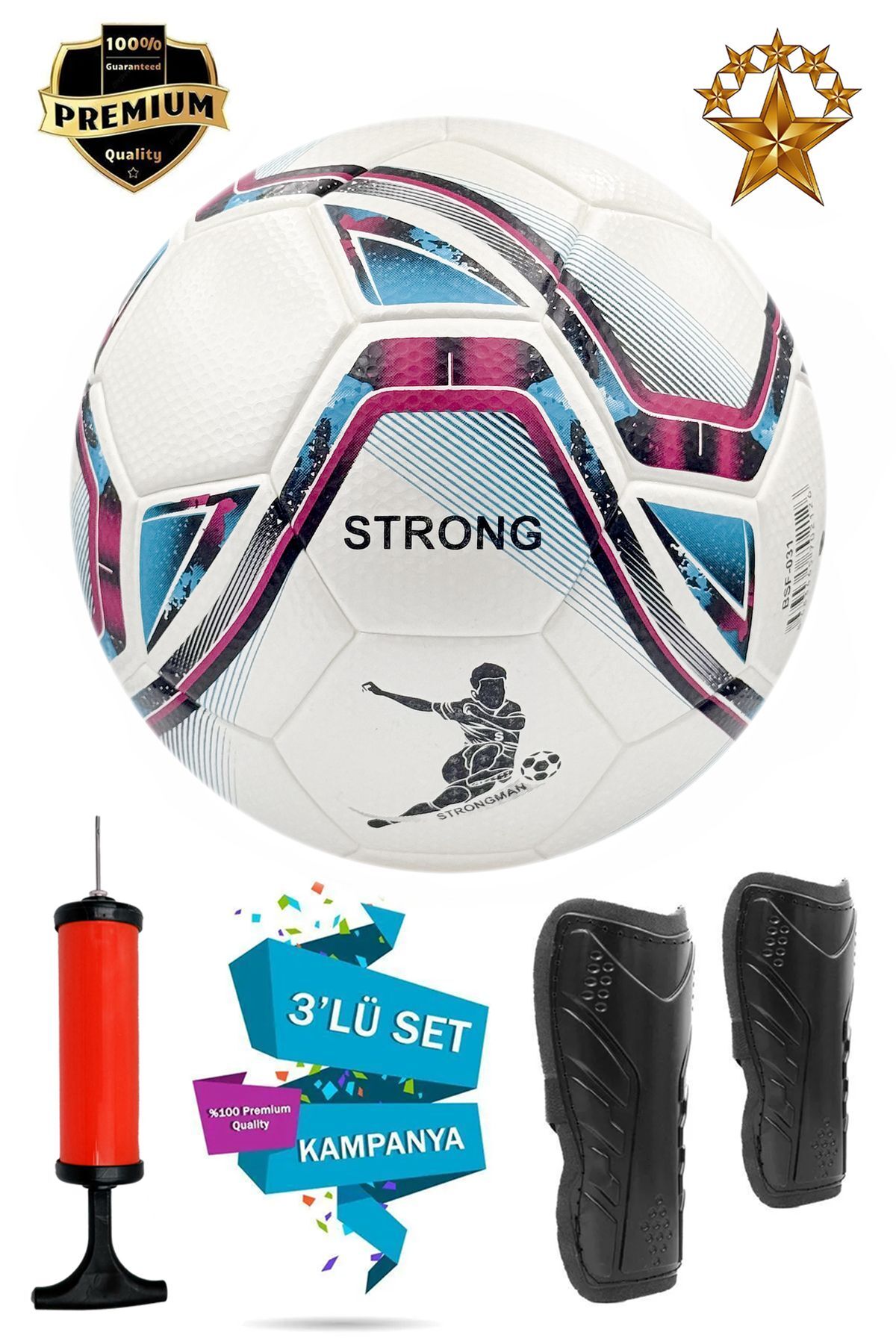 Profesyonel Futbol Topu 3'Lü Set Dikişsiz Futbol Topu Sert Zemin Halı Saha Futbol Topu