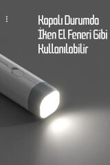 4in1 Şarjlı Masa Lambası Powerbank Özellikli Telefon Standlı Kamp El Feneri Çalışma Okuma Işığı