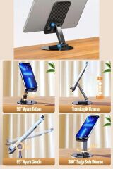 Kaliteli Katlanır 360 Dönen Ayarlanabilir Telefon Tutucu Masaüstü Telefon Tablet Standı