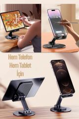 Kaliteli Katlanır 360 Dönen Ayarlanabilir Telefon Tutucu Masaüstü Telefon Tablet Standı