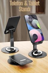 Kaliteli Katlanır 360 Dönen Ayarlanabilir Telefon Tutucu Masaüstü Telefon Tablet Standı