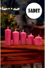 Büyük Mum Seti 5'li Masa Mumu Kırmızı Mum 5'li Mum Kalın Mum