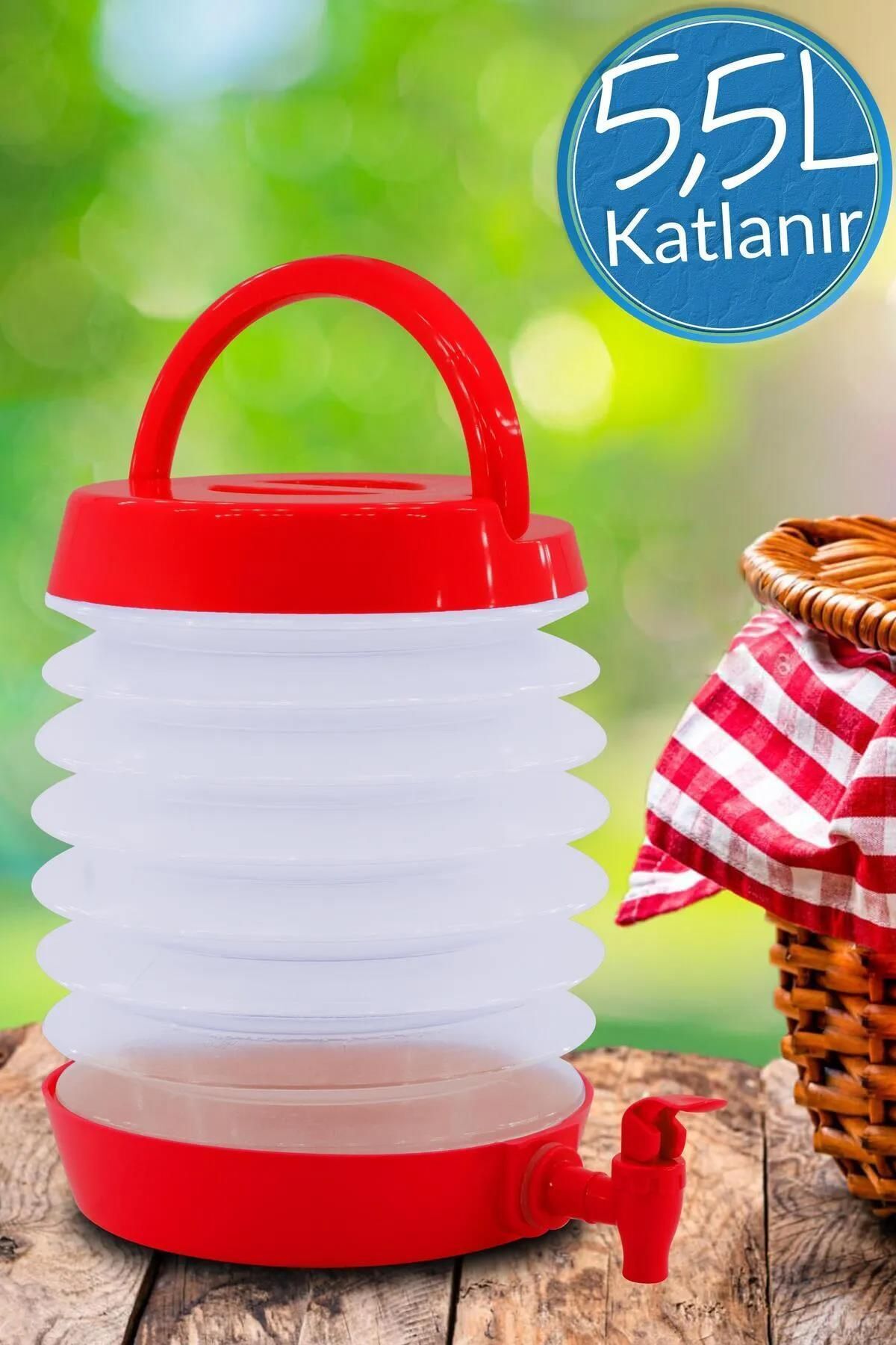 Musluklu Katlanır Su Bidonu Outdoor Akordiyon Kamp Su Kovası Çeşme Piknik Damacana Içecek Şişesi