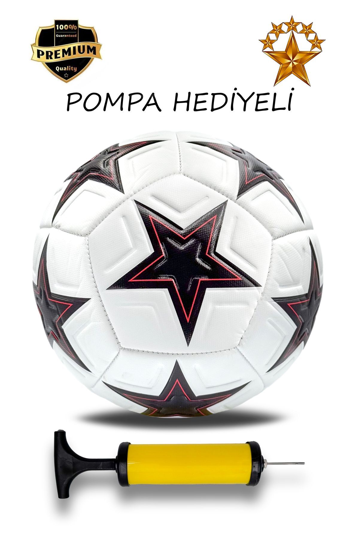 Futbol Topu Pompalı Dikişsiz Futbol Topu Sert Zemin Halı Saha Futbol Topu Pompa