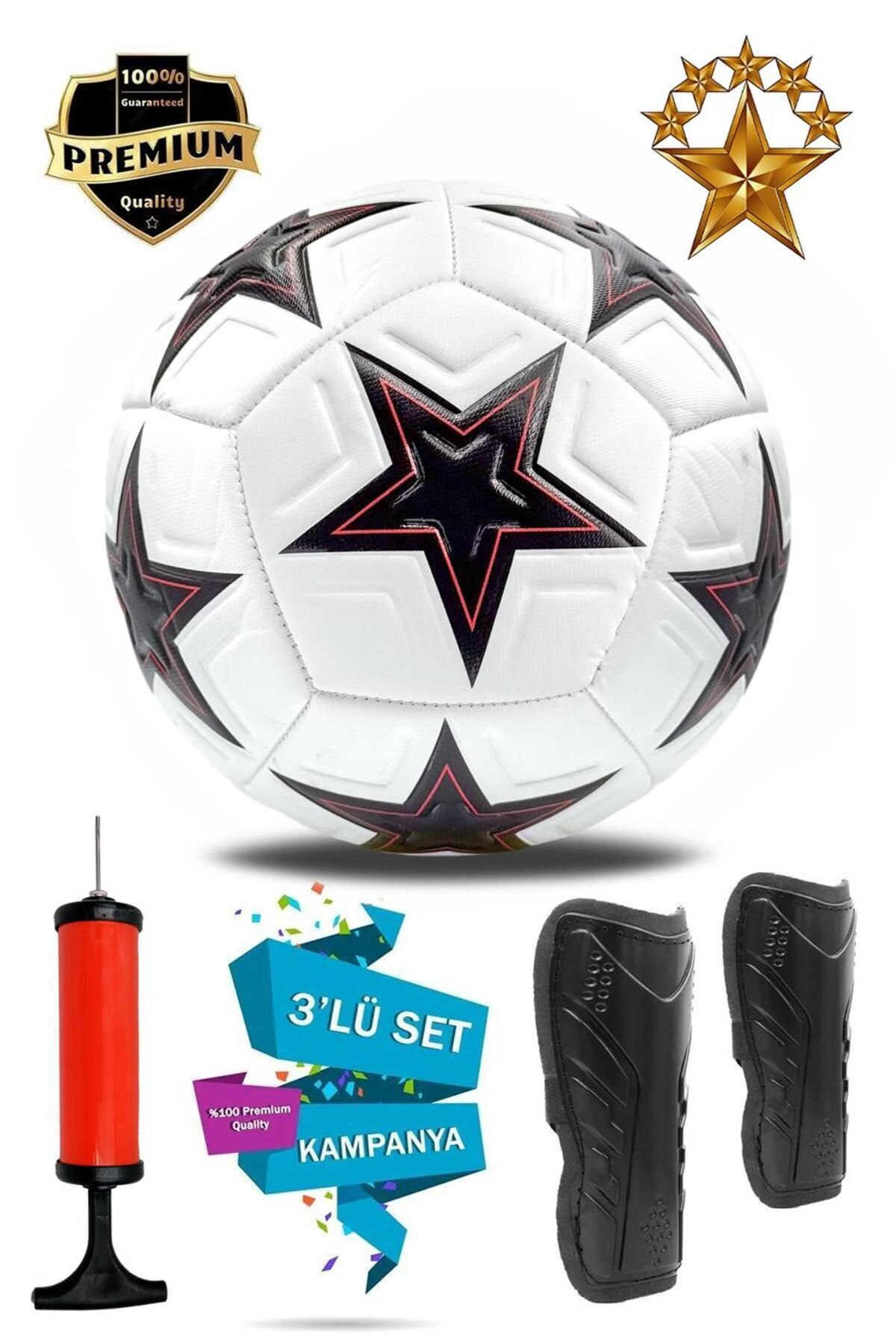 Futbol Topu 3'Lü Set Dikişli Futbol Topu Sert Zemin Halı Saha Futbol Topu