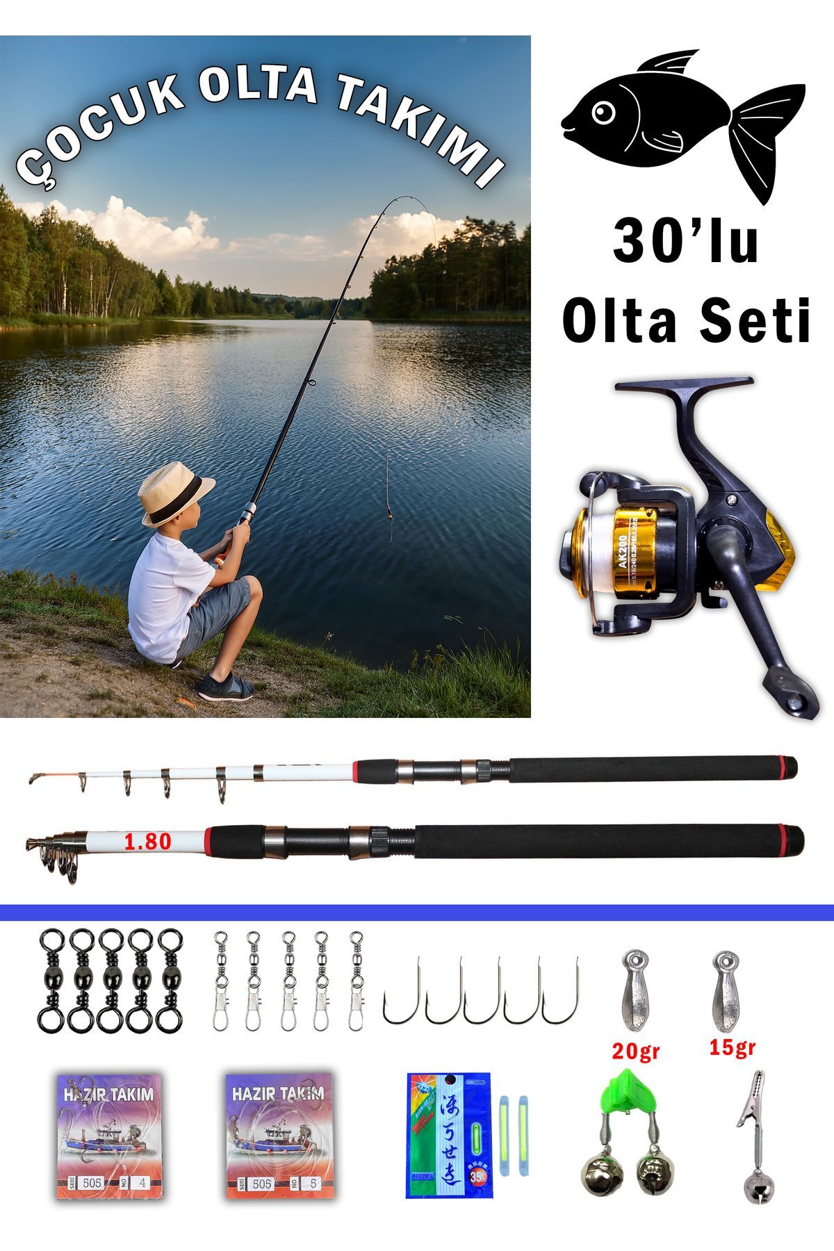 Mini Olta Seti Hazır Olta Takımı Çocuklar Için Hazır Olta Seti Çocuk Oltası Çocuk Olta Seti