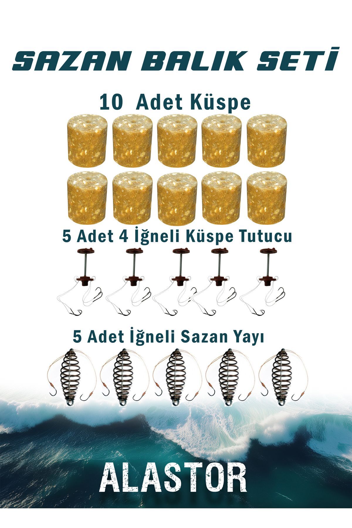 5'Li Sazan Olta Seti Göl Baraj Olta Seti Küspeli Yaylı Olta Seti Balıkçı Seti
